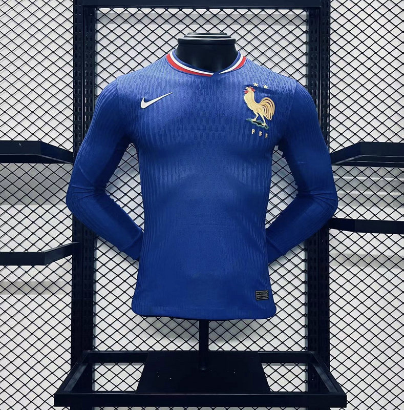 AAA Quality France 2024 Euro Home Long Soccer Jersey(Player)